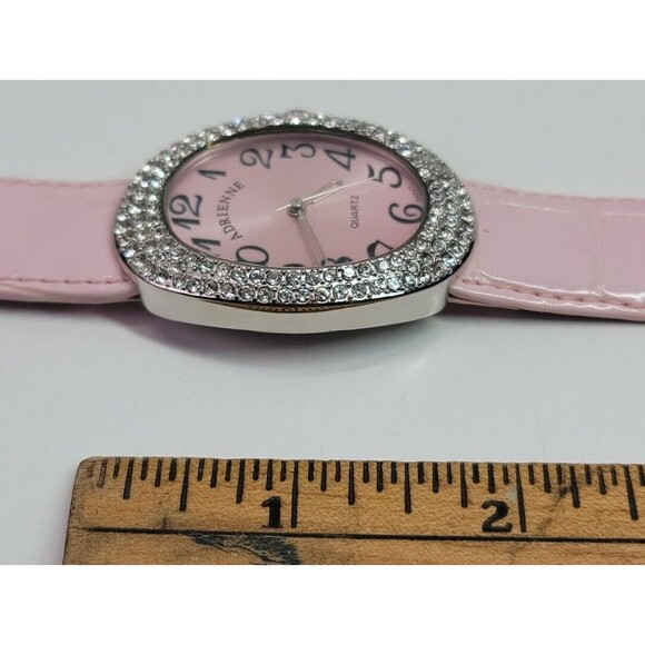 Adrienne Quartz ADR057 Womens Watch Pink Band Diamond Jewel Trim New Battery - Picture 6 of 13